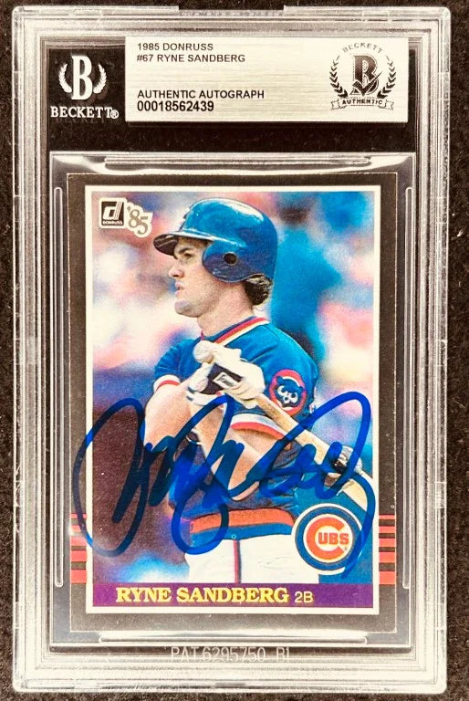 Ryne Sandberg autographed Chicago Cubs 1985 Donruss card BAS - AutographsForSale.com