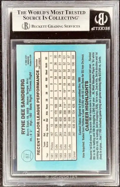 Ryne Sandberg autographed Chicago Cubs 1986 Donruss card BAS - AutographsForSale.com