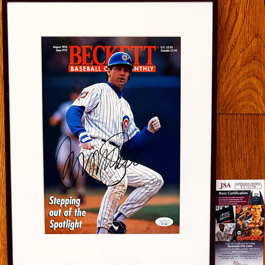 Ryne Sandberg signed Cubs 1994 Beckett Baseball cover framed JSA - AutographsForSale.com