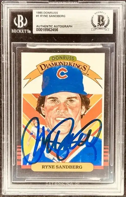 Ryne Sandberg autographed Cubs 1985 Donruss Diamond King card BAS - AutographsForSale.com