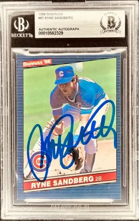 Ryne Sandberg autographed Chicago Cubs 1986 Donruss card BAS - AutographsForSale.com