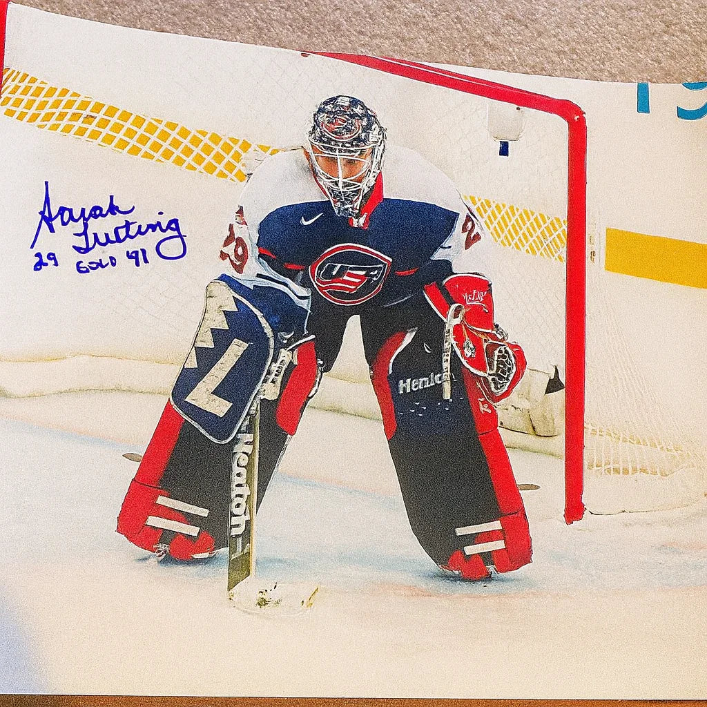 Sarah Tueting signed 1998 US hockey team 16x20 poster or photo w/ Gold 98 - AutographsForSale.com