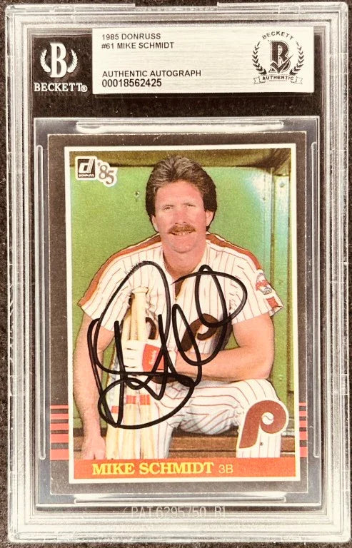 Mike Schmidt autographed Philadelphia Phillies 1985 Donruss card BAS - AutographsForSale.com