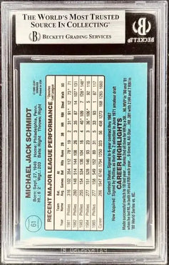 Mike Schmidt autographed Philadelphia Phillies 1986 Donruss card BAS - AutographsForSale.com