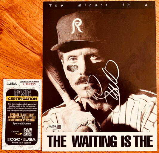 Baseball player photo signed, holding bat, with JSA authentication certificate included.