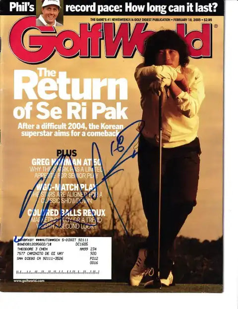SeRiPak2005GolfWorld - AutographsForSale.com