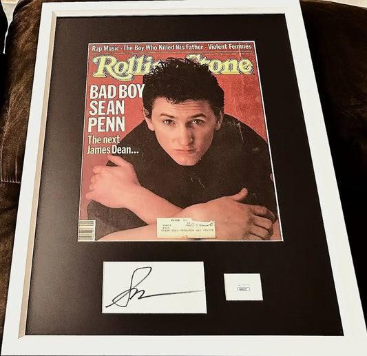 Sean Penn autograph framed w/ 1983 Rolling Stone cover JSA - AutographsForSale.com