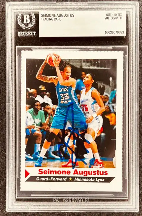 Seimone Augustus signed Minnesota Lynx trading card, authenticated Beckett, WNBA autograph collectible