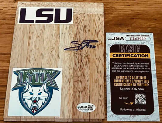 LSU and Minnesota Lynx signed wood plaque with JSA authentication certificate, authentic sports memorabilia