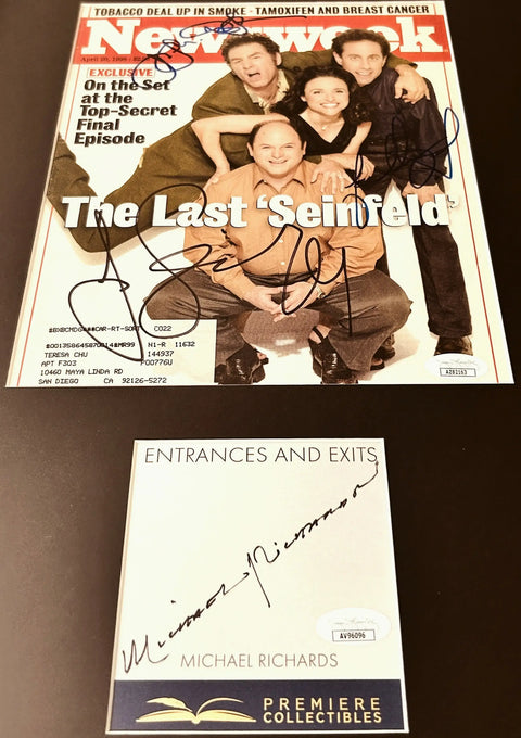 Jerry & full cast autographed Seinfeld Newsweek cover framed JSA - AutographsForSale.com