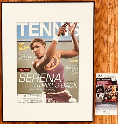 SerenaTennisCoverFramedJSA - AutographsForSale.com