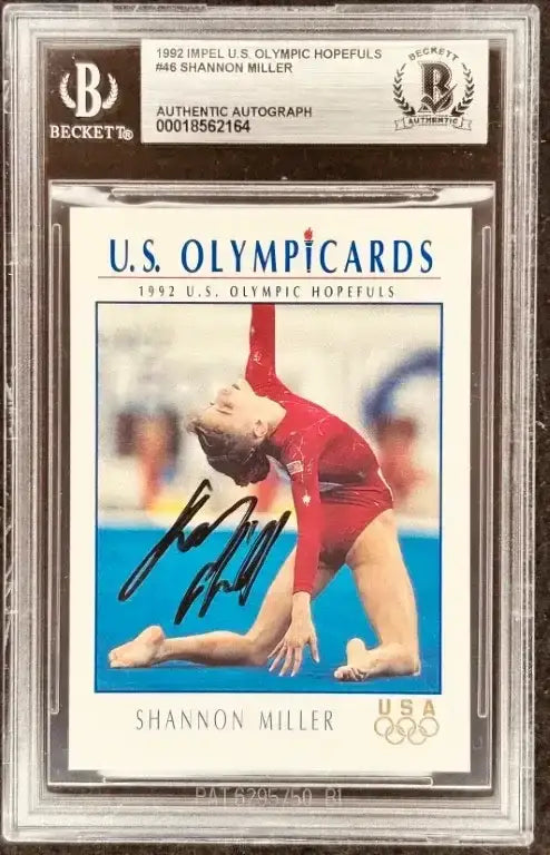 Shannon Miller signed 1992 US Olympic Hopefuls card BAS slabbed - AutographsForSale.com