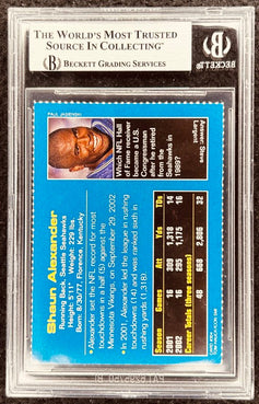 Shaun Alexander signed Seahawks 2003 SI for Kids card BAS slab - AutographsForSale.com