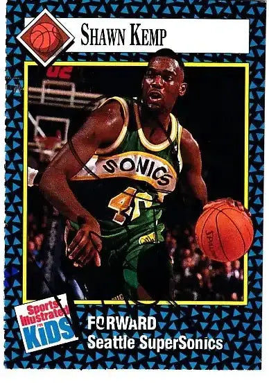 Shawn Kemp autographed 1992 SI for Kids card - forward for the Seattle SuperSonics, signed in black Sharpie