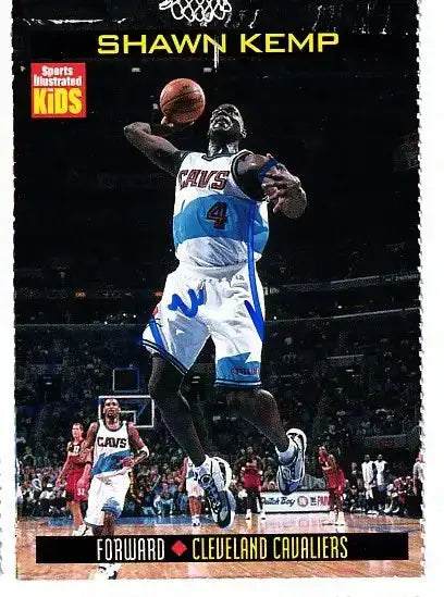 Shawn Kemp autographed SI for Kids card - forward for the Cleveland Cavaliers, signed in blue Sharpie
