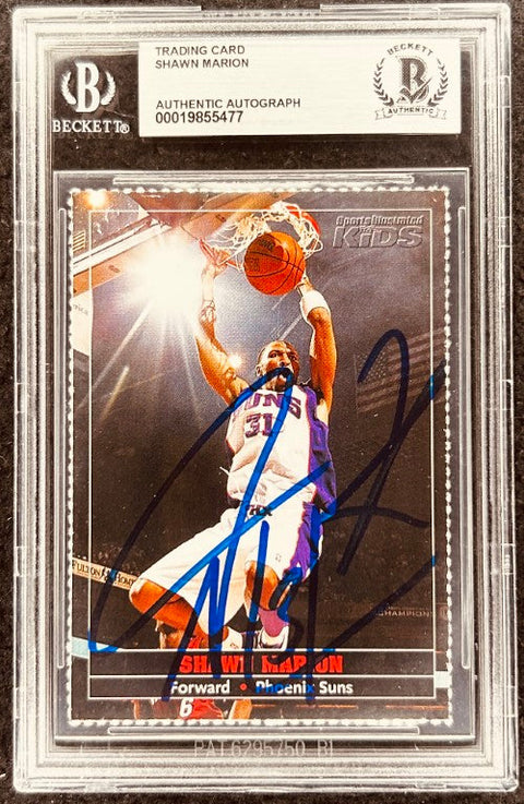 Shawn Marion signed Suns 2005 SI for Kids card BAS