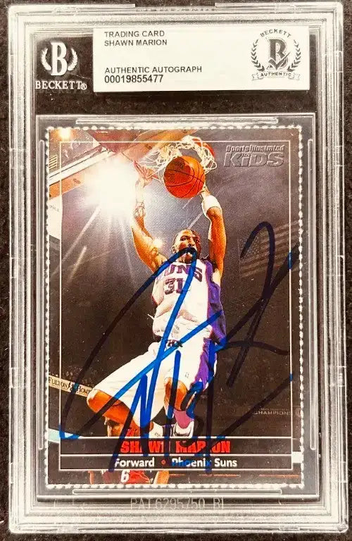 Shawn Marion signed Phoenix Suns 2005 SI for Kids card BAS slab - AutographsForSale.com