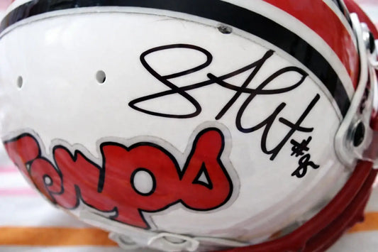 Shawne Merriman signed Maryland Terrapins mini helmet JSA - AutographsForSale.com