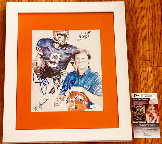 Steve Spurrier Shane Matthews signed Florida Gators art print framed JSA - AutographsForSale.com
