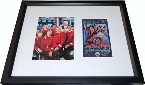 Star Trek 4 cast signed movie cover framed Doohan Nimoy Shatner JSA - AutographsForSale.com