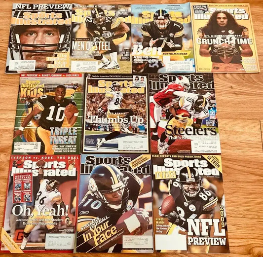 10 Steelers Sports Illustrateds Roethlisberger Hines Ward Polamalu Bettis - AutographsForSale.com