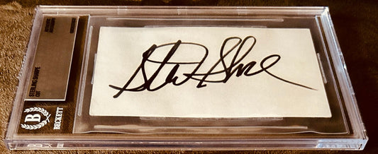 Sterling Sharpe autograph signed card in Beckett authentication case