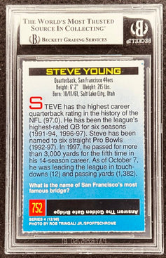 Steve Young signed 49ers 1998 SI for Kids card BAS slab - AutographsForSale.com