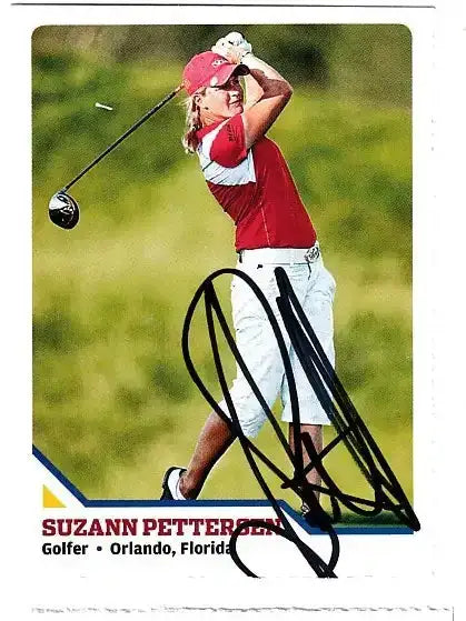 Suzann Pettersen autographed SI for Kids card - LPGA golfer, signed in black Sharpie
