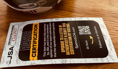 JSA Basic Certification card for authentic autographed memorabilia with QR code verification