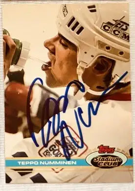 Teppo Numminen autographed Winnipeg Jets 1991-92 Stadium Club card - AutographsForSale.com