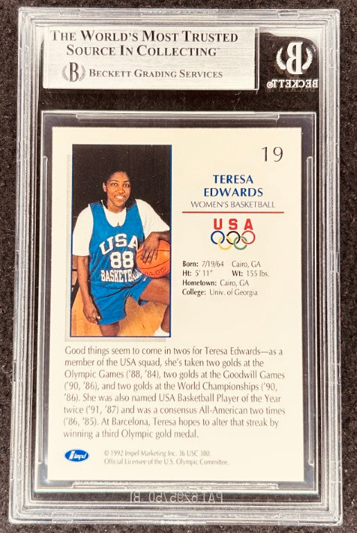 TeresaEdwards1992ImpelBAS_2 - AutographsForSale.com