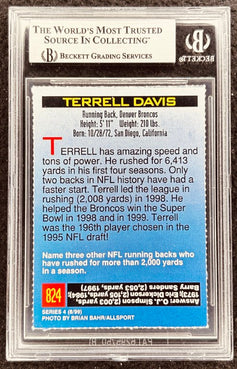 Terrell Davis signed Broncos 1999 SI for Kids card BAS slab - AutographsForSale.com