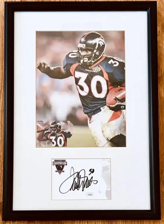 Terrell Davis autograph framed with Broncos Super Bowl 32 8x10 photo JSA - AutographsForSale.com