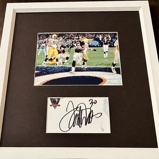 Terrell Davis autograph framed Broncos Super Bowl 32 TD 5x7 photo JSA - AutographsForSale.com