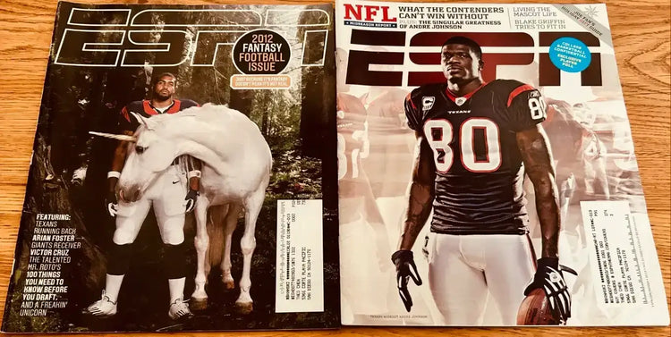 Arian Foster & Andre Johnson Houston Texans ESPN Magazines - AutographsForSale.com