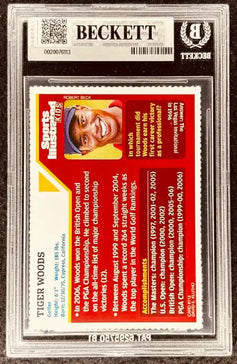 Tiger Woods autographed Sports Illustrated for Kids trading card, Beckett authenticated, golf memorabilia