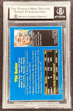 Tiki Barber signed NY Giants 2004 SI for Kids card BAS slab - AutographsForSale.com
