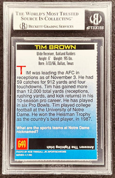 Tim Brown signed Raiders 1998 SI for Kids card BAS slab - AutographsForSale.com