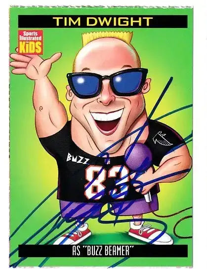 Tim Dwight autographed SI for Kids card - wide receiver and kick returner for the Atlanta Falcons, signed in blue Sharpie