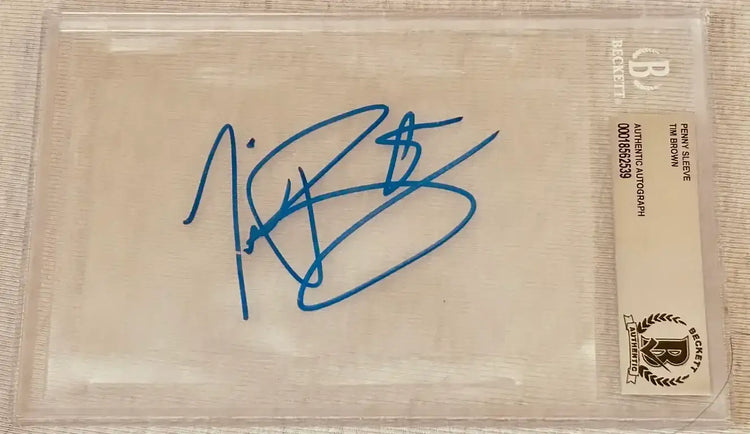 Tim Brown autographed 3x5 cut signature BAS slabbed Notre Dame Raiders - AutographsForSale.com