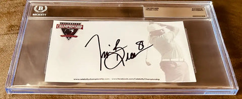 Tim Brown autographed promo card, Beckett authenticated, Celebrity Championship golf event