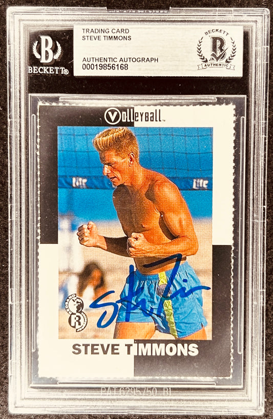 Steve Timmons autographed volleyball trading card, Beckett authenticated, signed memorabilia
