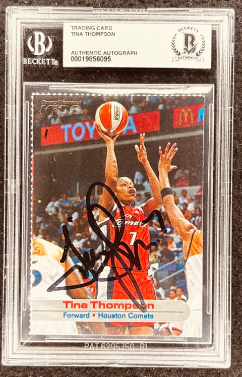 Tina Thompson signed Houston Comets 2003 SI for Kids card BAS - AutographsForSale.com