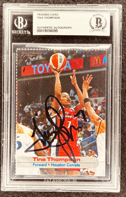 Tina Thompson signed Houston Comets 2003 SI for Kids card BAS - AutographsForSale.com