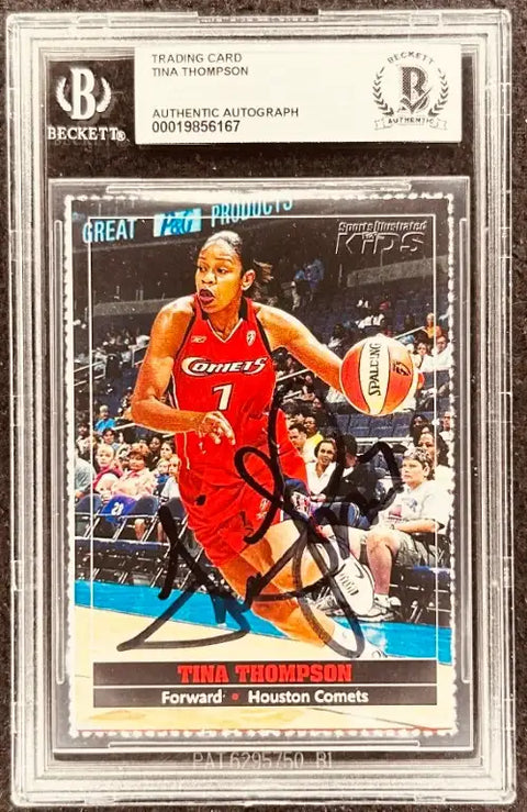 Tina Thompson signed Houston Comets 2005 SI for Kids card BAS - AutographsForSale.com