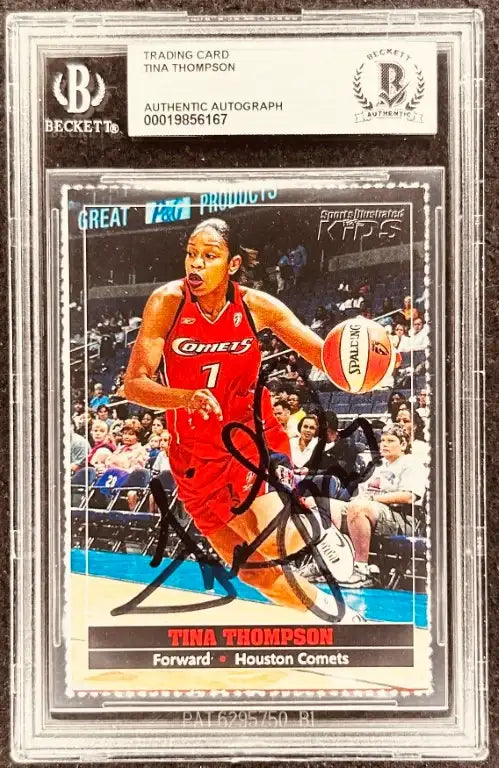 Tina Thompson signed Houston Comets 2005 SI for Kids card BAS - AutographsForSale.com