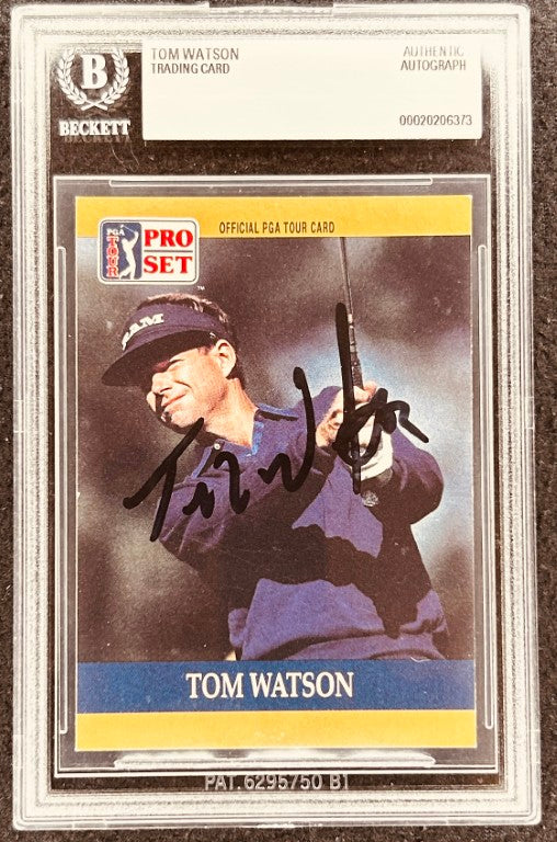 Tom Watson signed PGA Tour trading card, Beckett authenticated, Pro Set collectible golf memorabilia