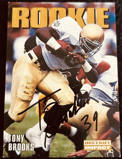 Tony Brooks signed Philadelphia Eagles 1992 SkyBox Rookie Card Notre Dame - AutographsForSale.com