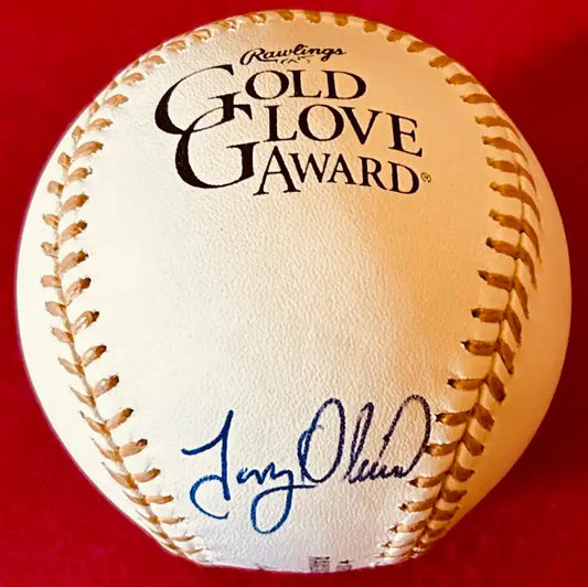 Autographed Rawlings Gold Glove Award baseball signed by Tony Oliva