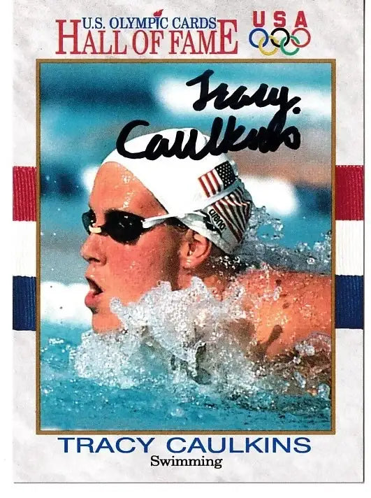 Tracy Caulkins autographed 1991 USA Olympic Hall of Fame swimming card - AutographsForSale.com